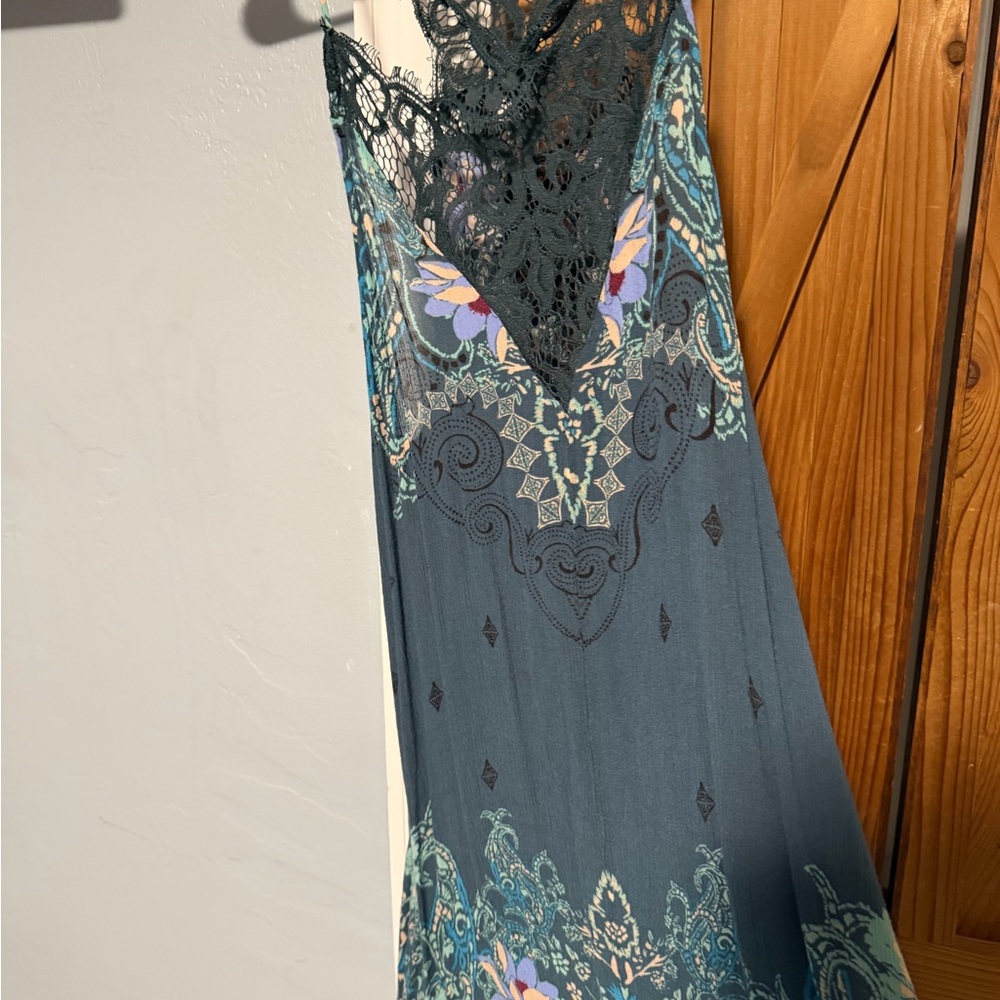 Free People Teal and Purple Lace Dress or Cover Up